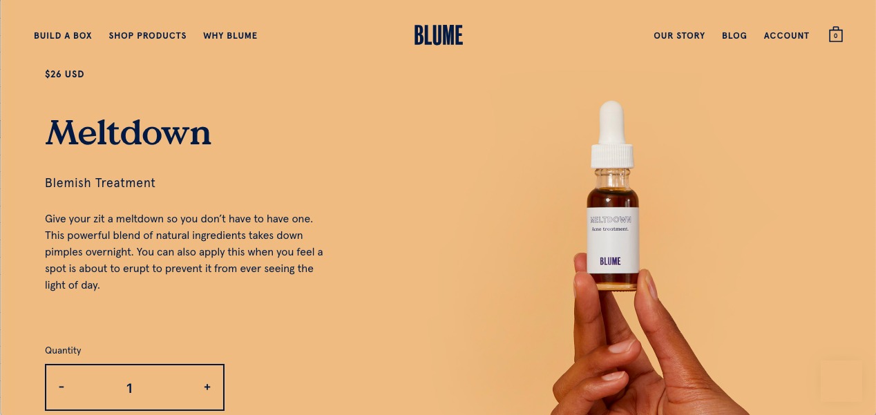 Blume brief product description Shopify store